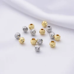 18K Real Gold Plated Round Spacer Beads For Jewelry Bracelets Making DIY Accessories Wholesale Pass Reach