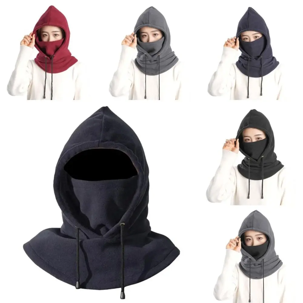 

Solid Color Fleece Balaclava Hat Polar Fleece Windproof Hike Cycling Cap Face Mask Ear Protector Mask Hood Beanies Autumn/Winter