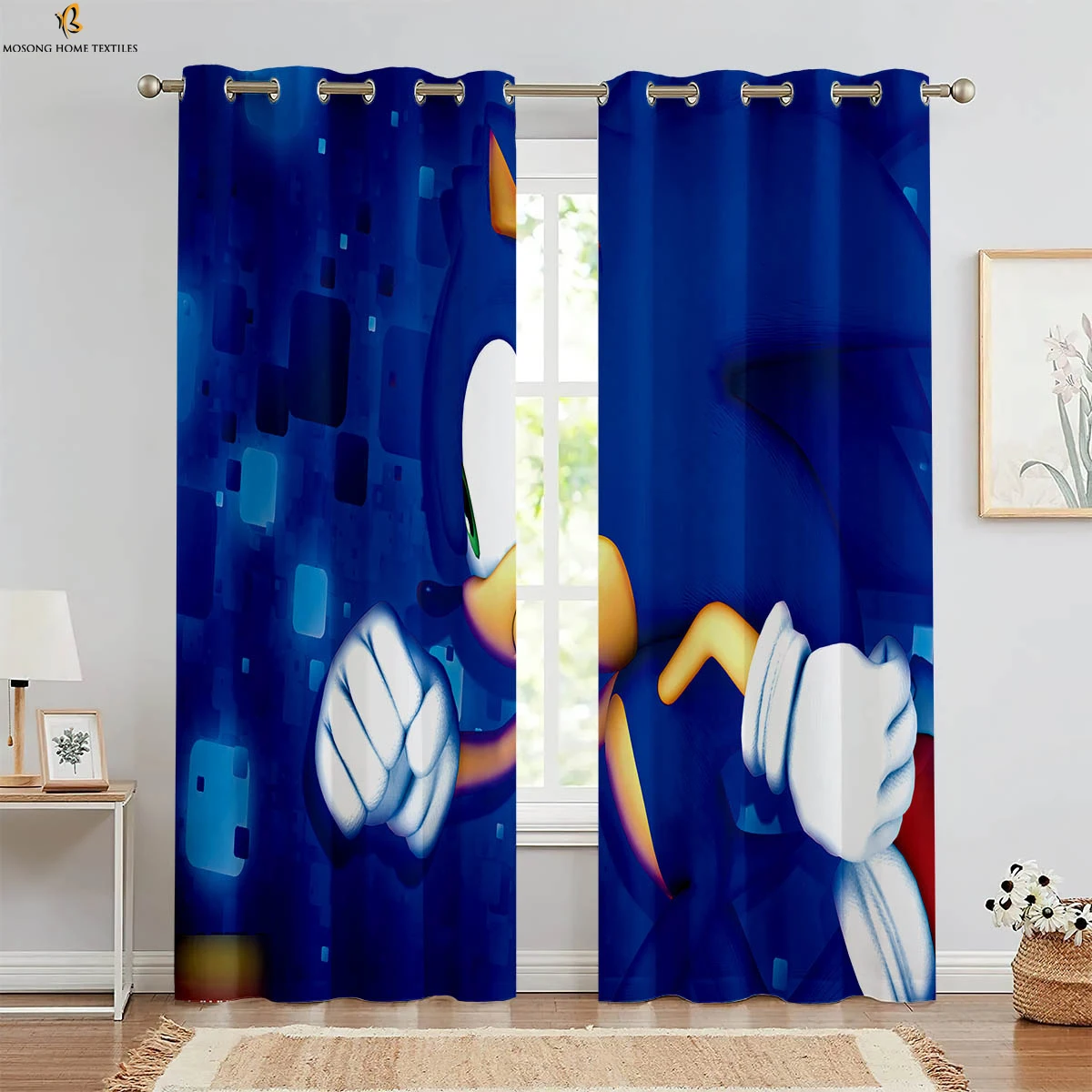 

Animated Cartoon Printed Curtains Bedroom Living Room Study Dormitory Children's Room Window Decoration Curtains 2 Pieces