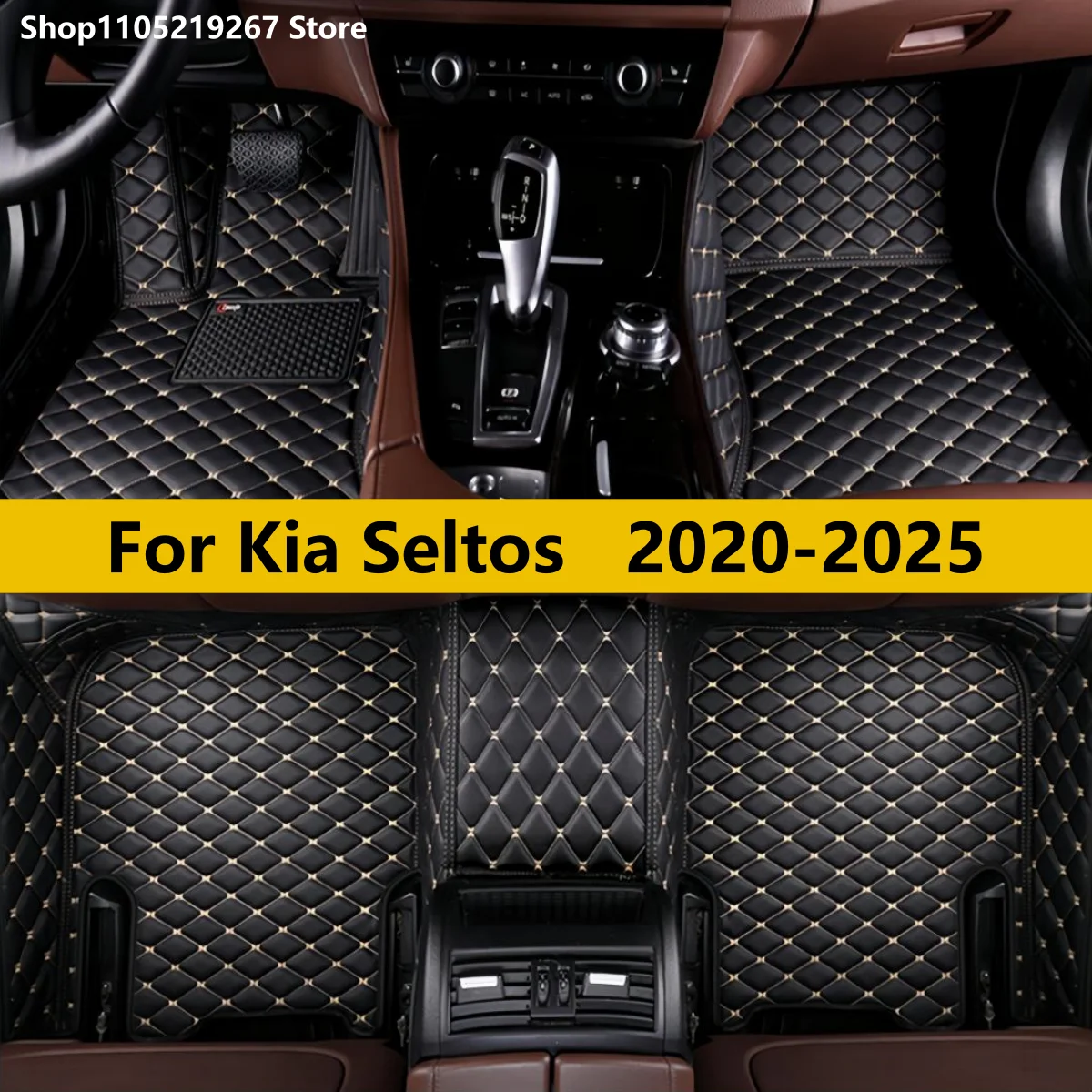 

Кожаный автомобильный коврик на заказ для Kia Kia Seltos 2020 2022 2023 2024 2025 водонепроницаемые аксессуары для интерьера
