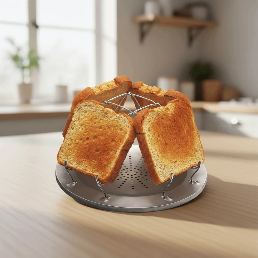 

Multi-Purpose Stainless Steel Toast Grill Rack Removable Folding Camping Toaster Rust-proof Toast Maker Camping
