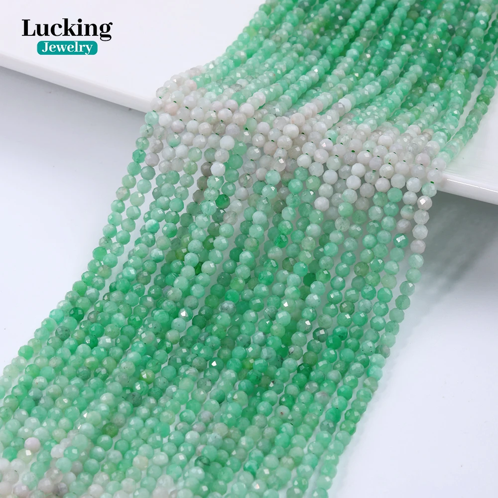 

Rare Natural Colombia Emerald 2-3mm Faceted Beads Gradient Color Strand for Jewelry Making DIY Healing Crystal Crafts