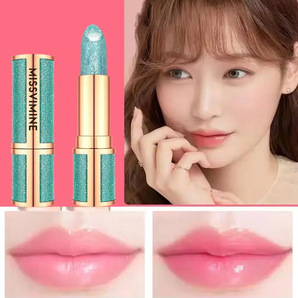 Glitter Color Changing Lipstick Temperature Waterproof Long Lasting Lips Makeup Moisturizing Velvet Matte Lip Tint Red Pink Sexy