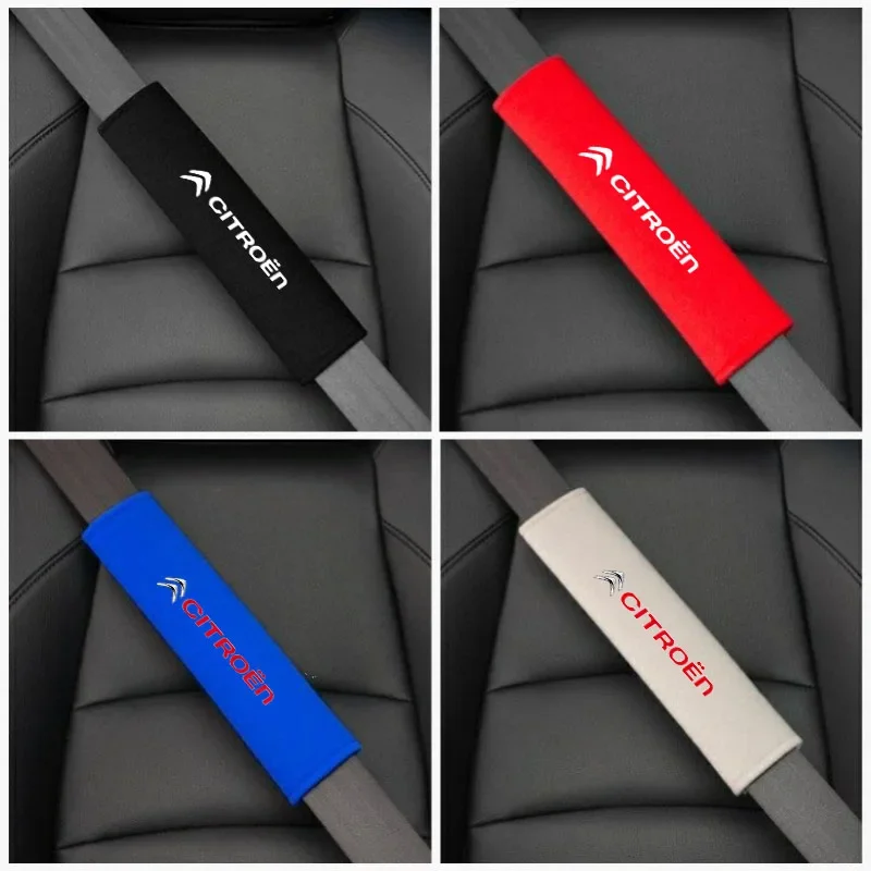 2pcs Car Seat Belt Cover Shoulder Pads Auto Interior Decoration Accessories Case For Citroen C4 C3 C5 C1 C2 Berlingo C-Elysee