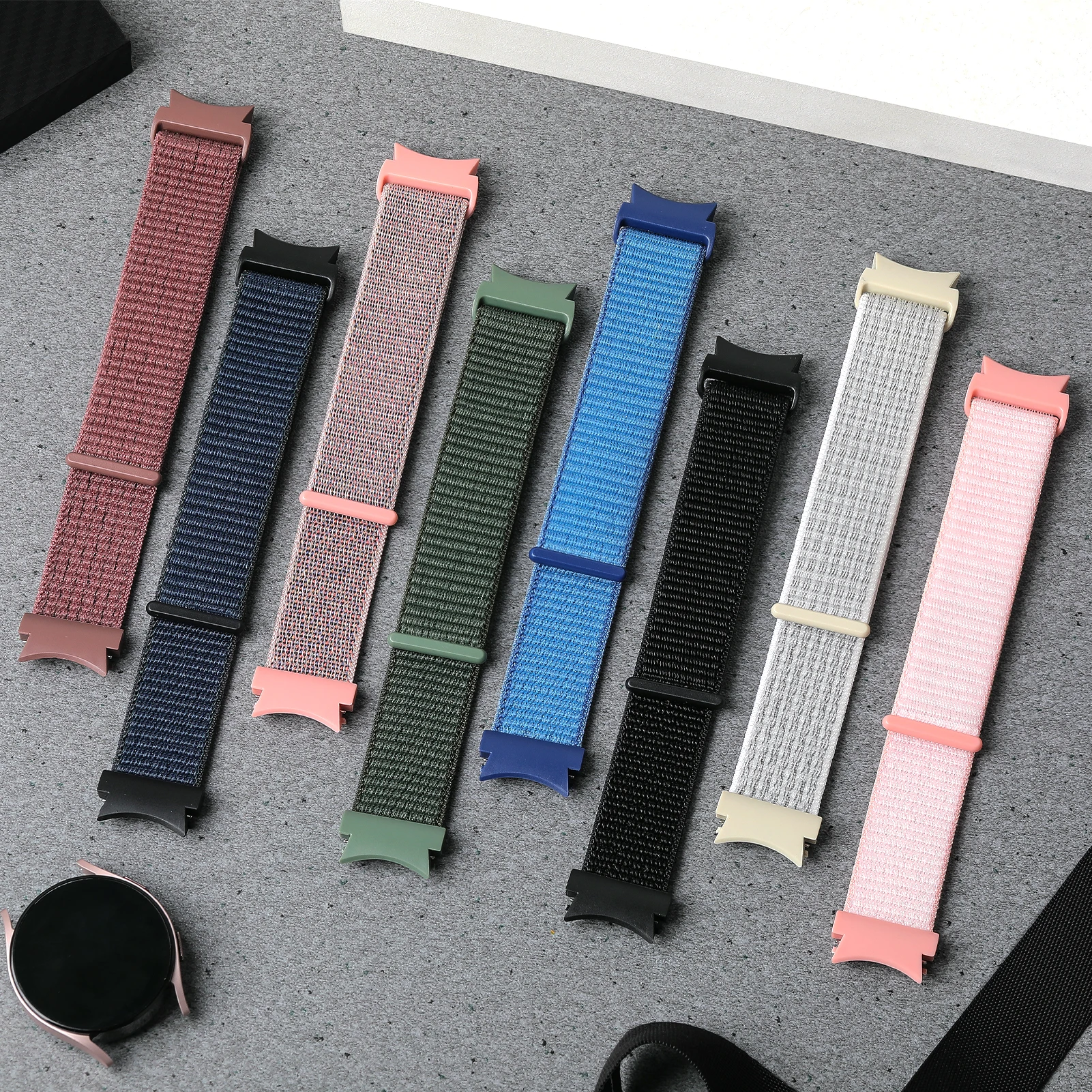 No gaps Band For Samsung Galaxy Watch 7 6 FE 4 Classic 5 pro 44mm 40mm 47mm 45mm Nylon Loop bracelet correa Galaxy Watch 7 Strap