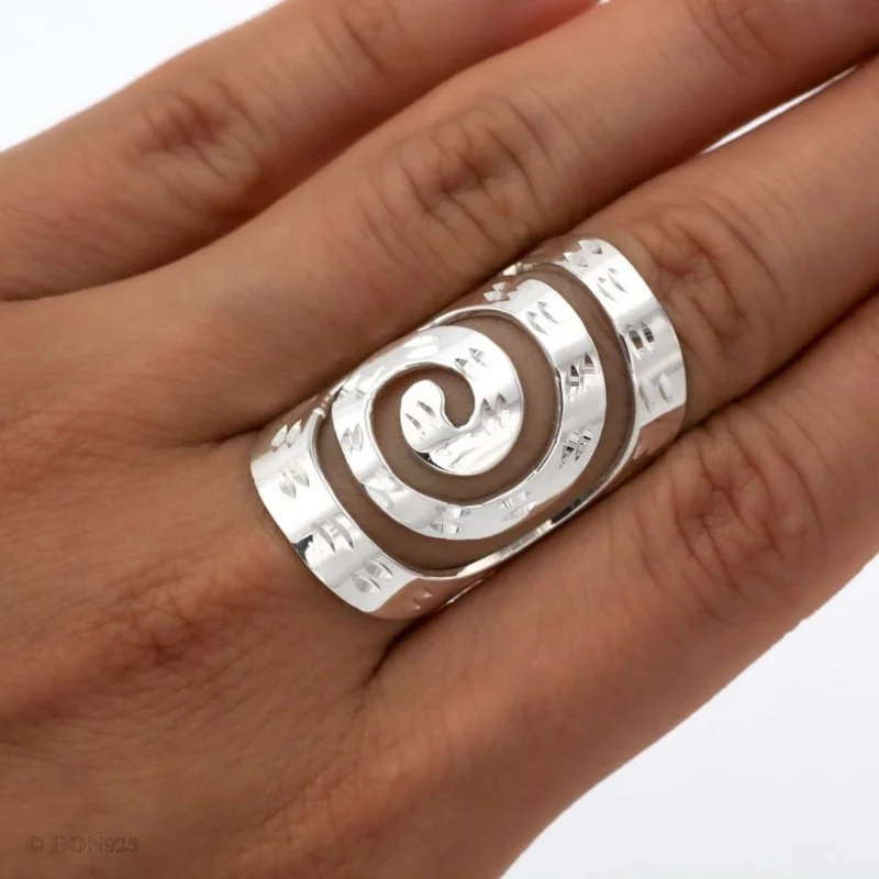 Vintage Punk Ring mit unregelmäßiger Wirbelform, versilbert, für Damen und Herren, modisches, schlichtes Design, Party- und Festival-Schmuckzubehör