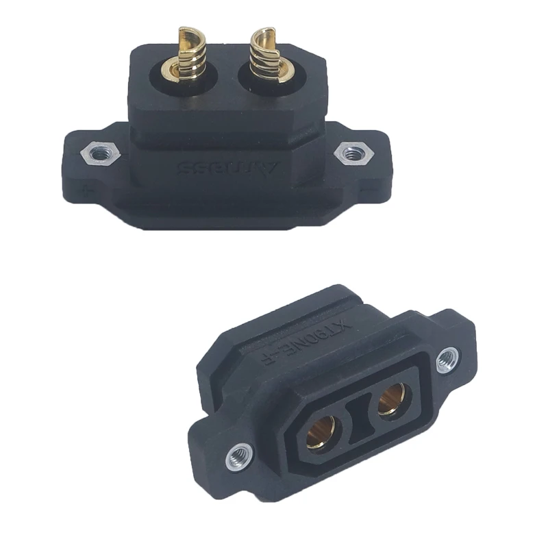 Amass Black Banana Plug New Product XT90NE-F Female connector with flange fixing holes UAV/EV Lithium-ion battery connector