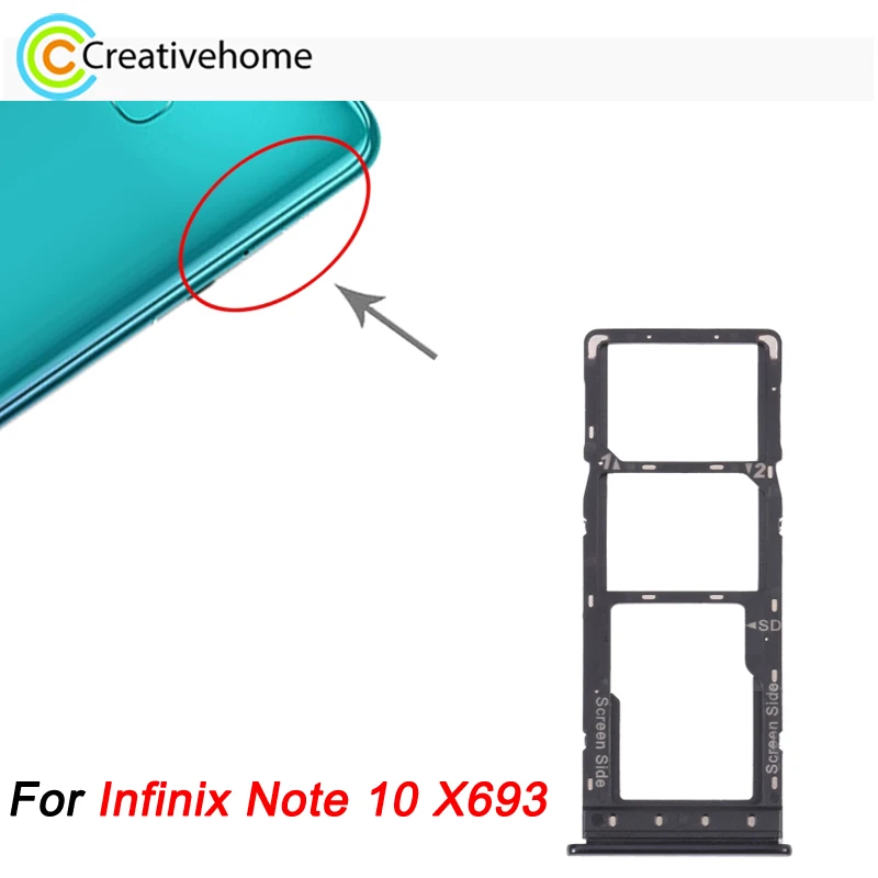 SIM Card Tray + SIM Card Tray + Micro SD Card Tray for Infinix Note 10 X693