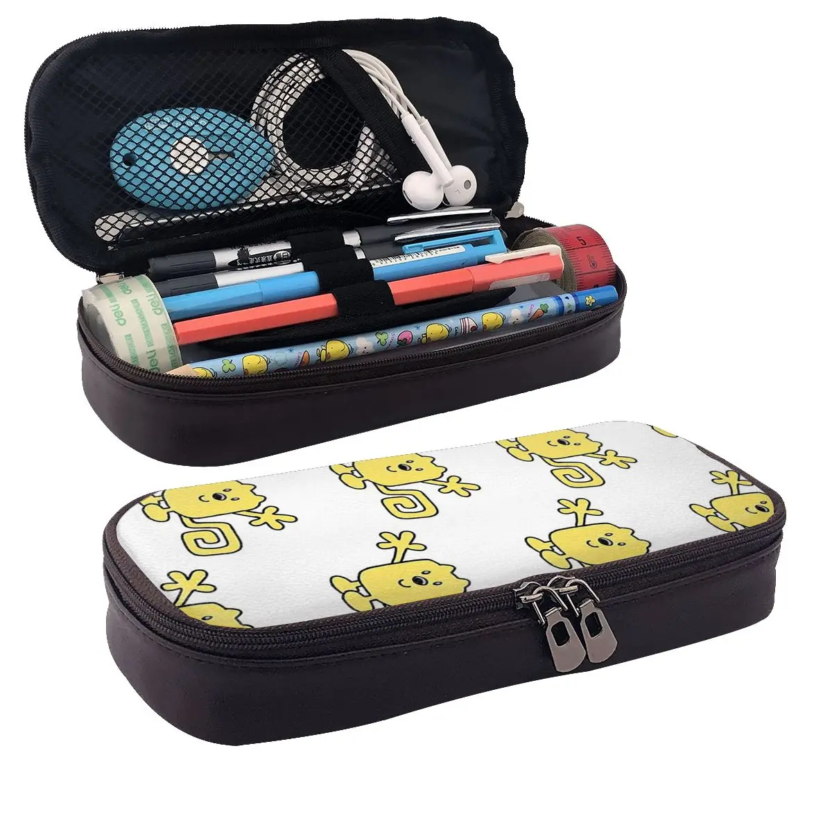 Wow Wow Wubbzy Backpack Leather Pencil Cases Pencil Pouch Storage Stationery Supplies Pen Box Pencil Bag for Boy Girl Gifts