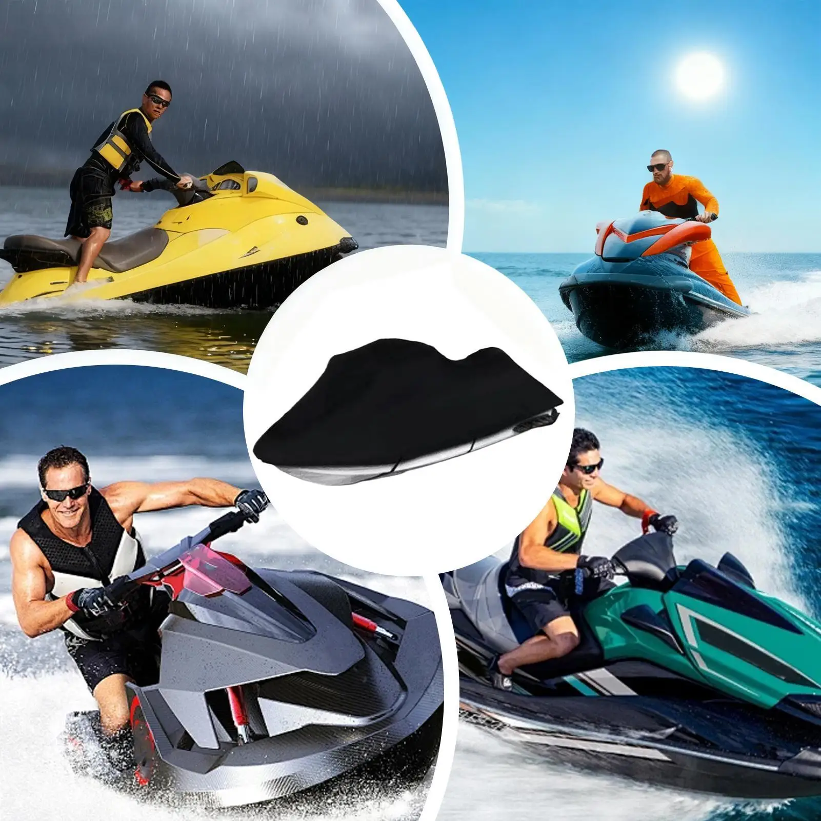 

Ski Boat Cover Oxford Fabric Watercraft Waverunner Protector Outdoor Motorboat Protective Cover For Recreational Boaters Water