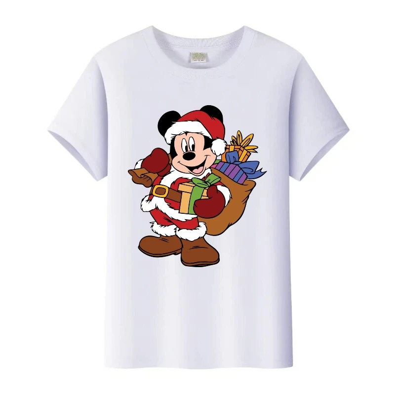

Повседневные футболки с изображением Микки Мауса и друзей Диснея, детская футболка, женские готические топы большого размера с круглым вырезом, семейная мужская блузка