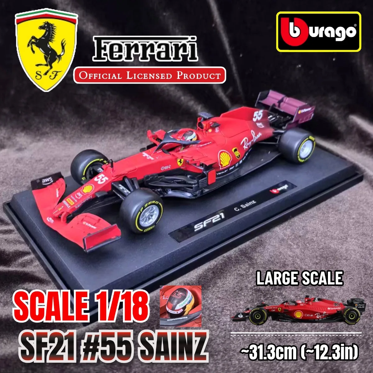 bburago-1-18-scuderia-ferrari-sf21-55-modele-de-voiture-sainz-jr-f1-echelle-formule-1-replique-miniature-jouet-cadeau-de-noel-pour-enfant