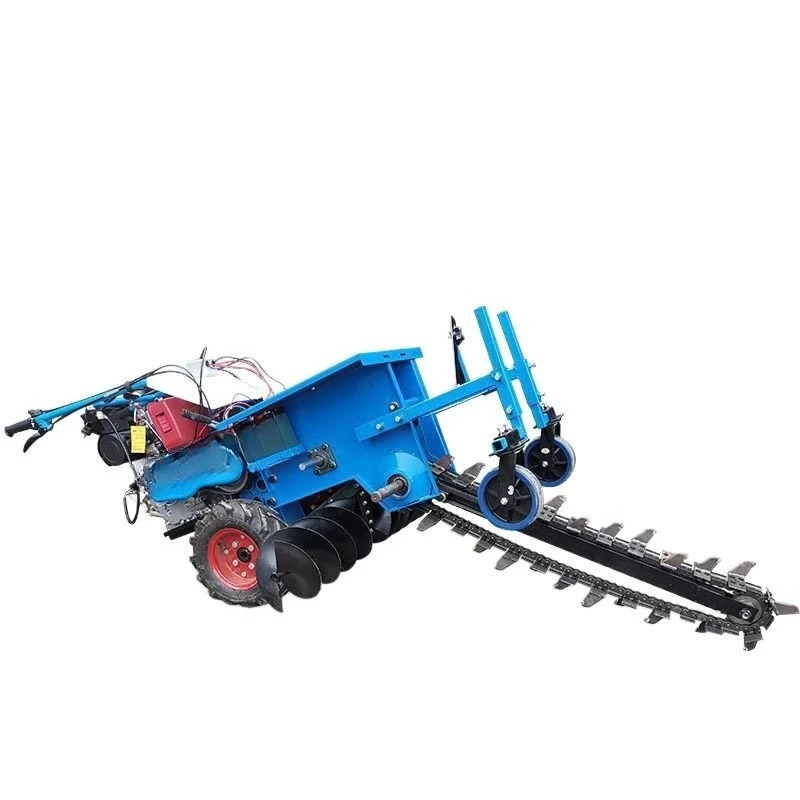 Self-propelled single chain trencher, cable pipeline trenching and grooving artifact