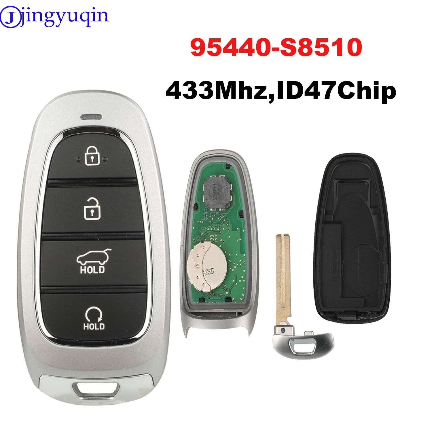 jingyuqin Remote Car Key ID47Chip 433MHz For Hyundai Sonata Nexo Grandeur Tucson Santa Fe 95440-S8510