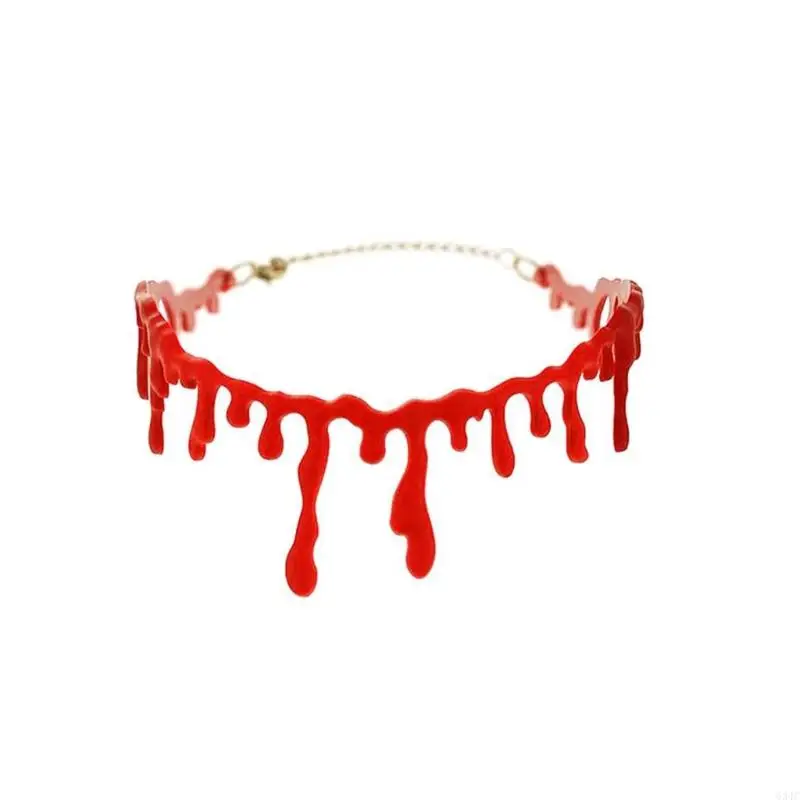 634C Halloween Costume Set Splattered Blood Gloves Stockings Scary Pointed Hat Collar