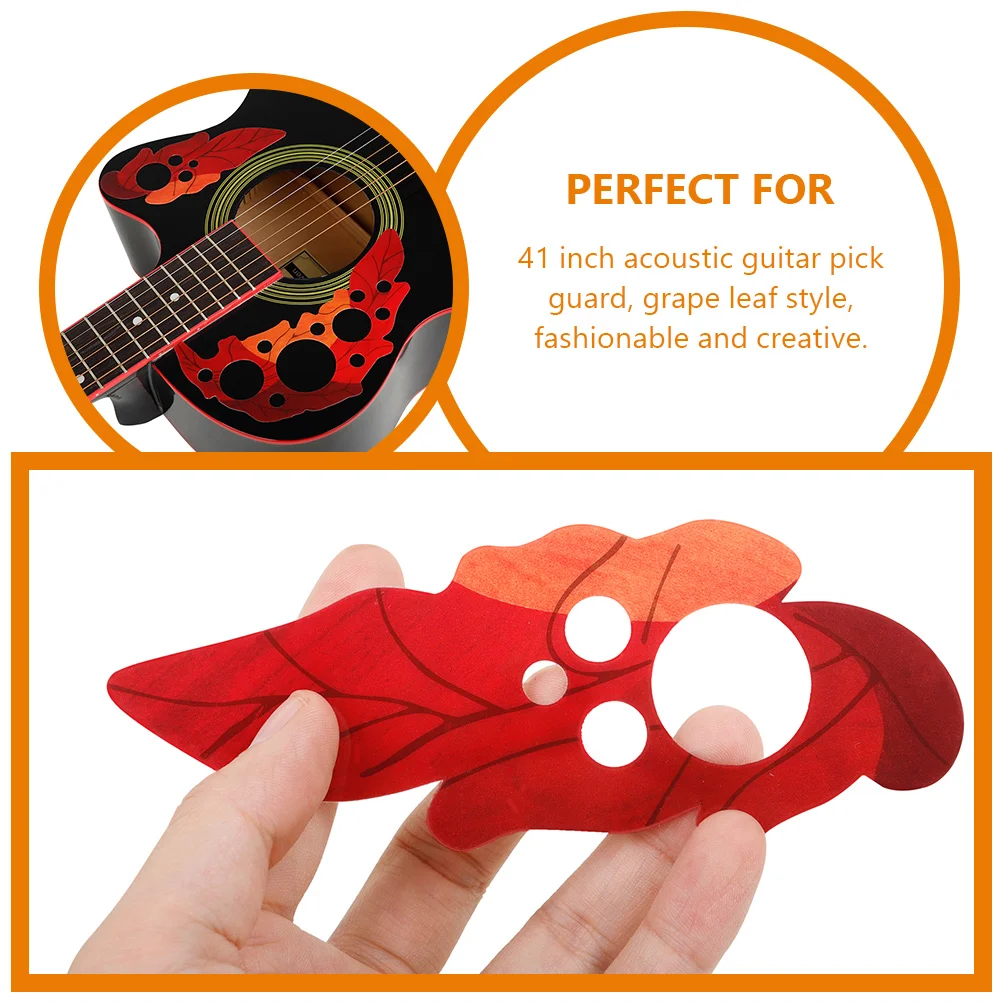 

2 Sets 41 Inch Acoustic Guitar PVC Soundhole Anti Scratch Plate Grape Leaf Design Self Adhesive Sticker Electric