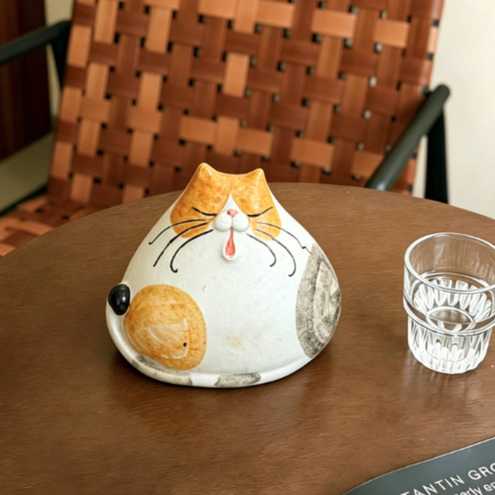 Cute Home Decor Abstract Ceramic Cat Figurine Gift Idea Cat Figurine Ornament view 5