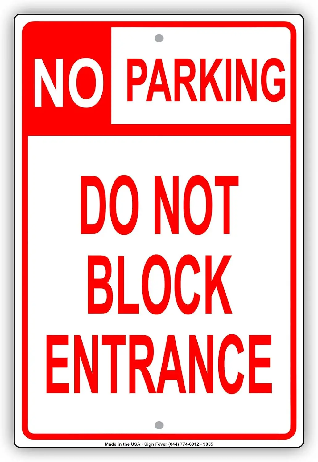 No Parking Sign Do Not Block Entrance Driveway Sign Outdoor Office Garage Warning Wall Decor Aluminum Metal Sign Plate 12