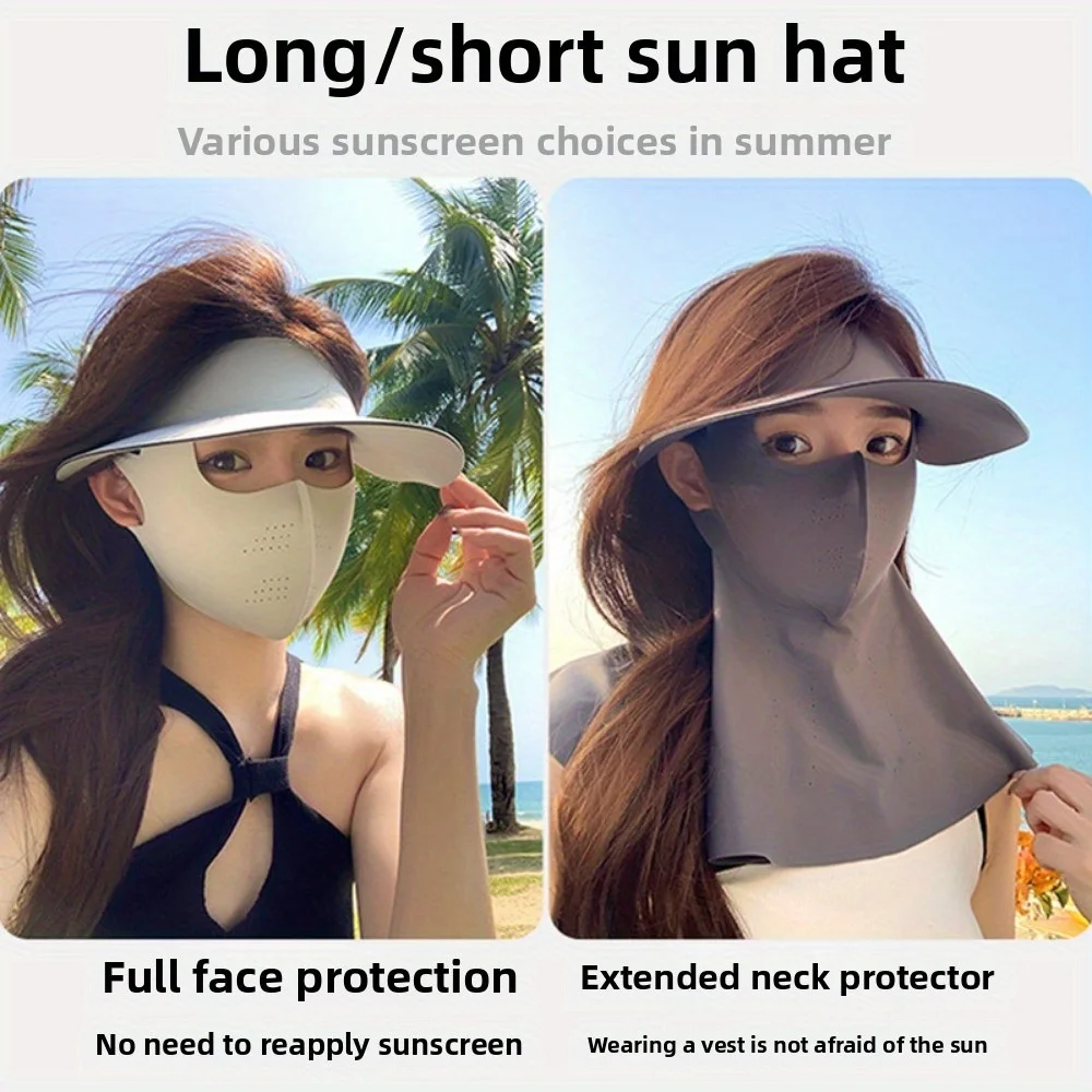 

Ladies' sun hats, sun protection masks, UV protection, large brims, lightweight and breathable, full-face sun hats for summer