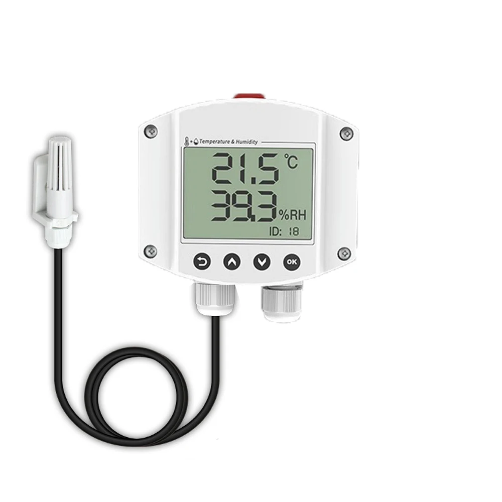 

1Pcs Rail-Guided or Wall Mounted 10-30Vdc RS485 Temeperature and Humidity Sensor LCD Display Smart Control Heat Detector