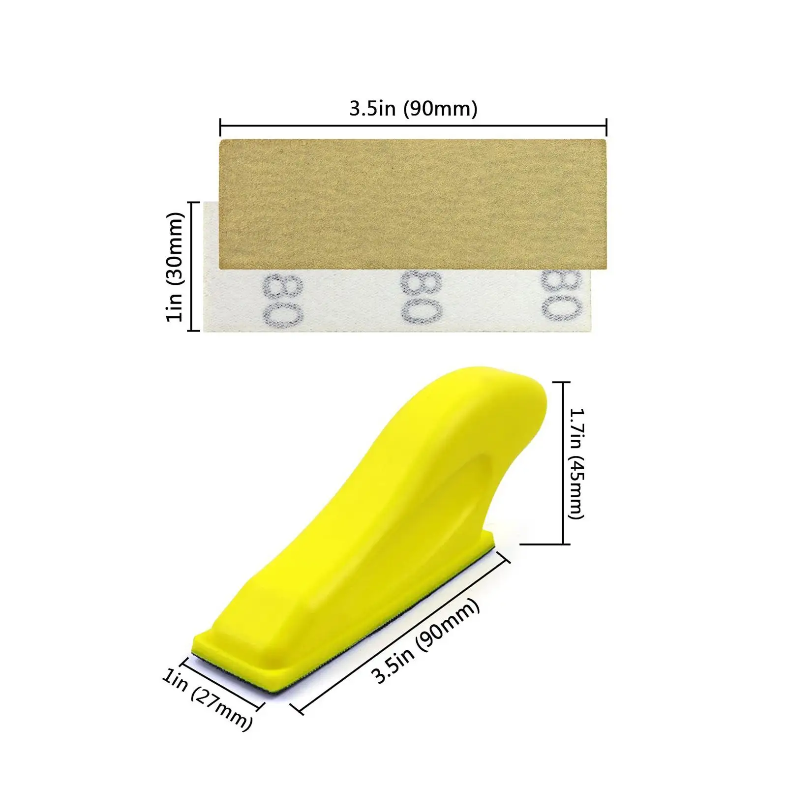 Micro Sander Kit 80 120 180 240 400 Grit Metal PU Foam Sanding Block for Small Projects Polishing Wood Working