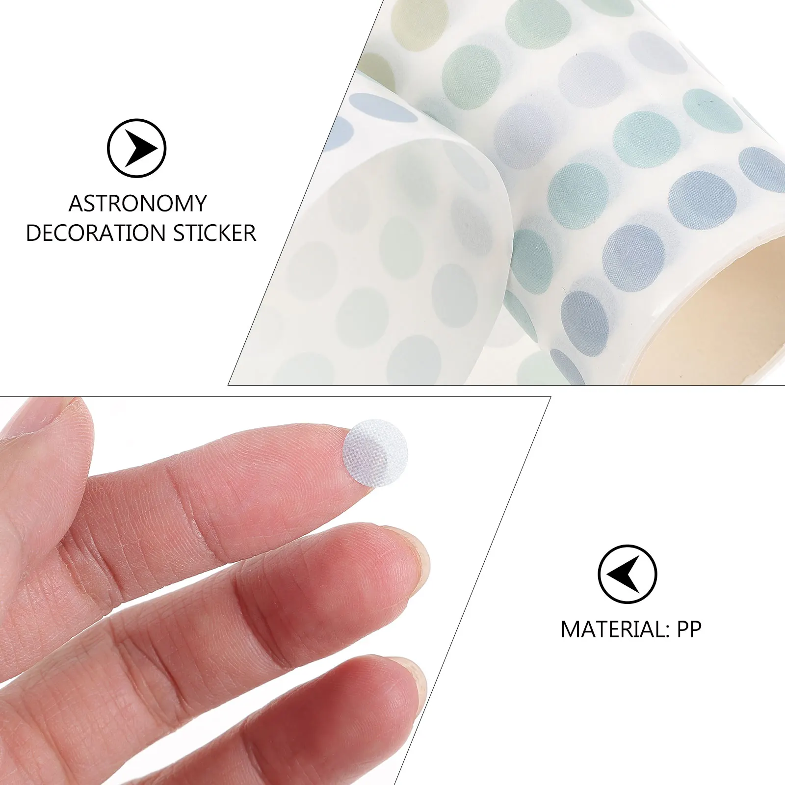 

2pcs 2 Rolls Decorative Dot Pp Material Adhesive Scrapbook Creative Diary Colored Dot Stickers Seal Decals Diy Label Tag Gift