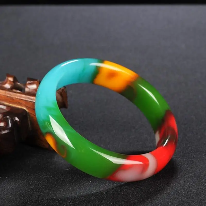 

Natural Gobi Colorful Jade Bracelet Women's Fashion All-match Bracelet Gifts