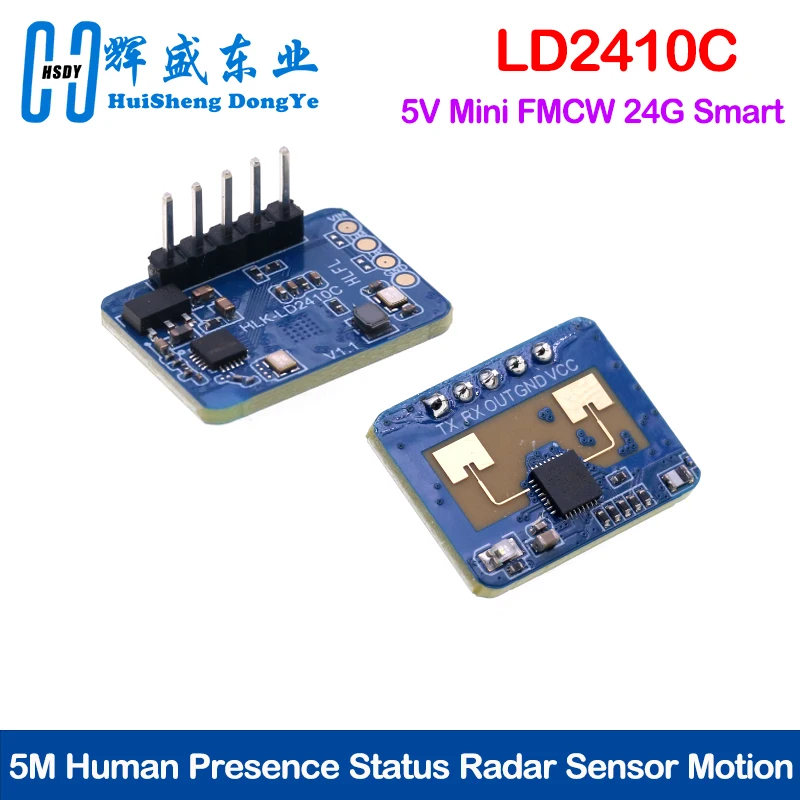 Capteur radar de présence humaine à ondes millimétriques HLK-LD2410C 24G mmWave FMCW, module de détection de mouvement haute sensibilité avec câble