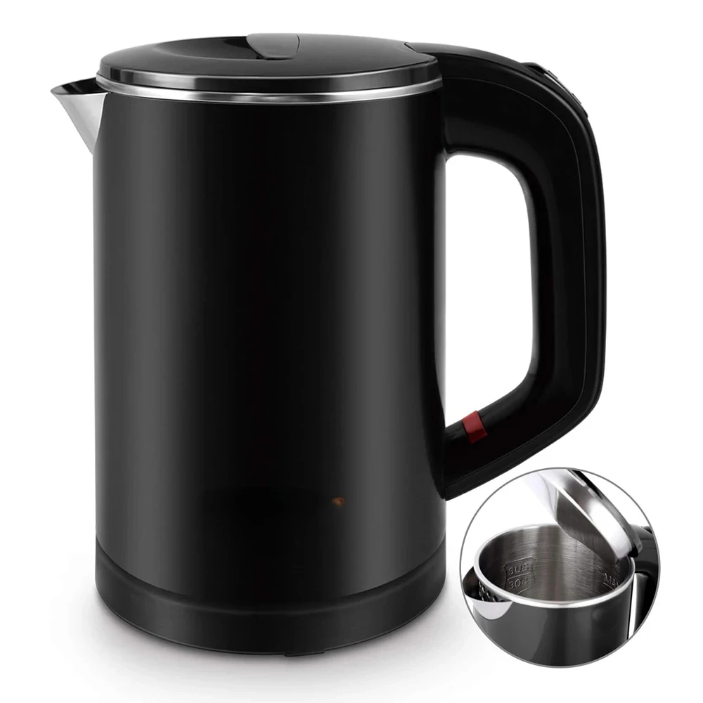 Hervidor eléctrico portátil de viaje de 0,6l, 800W, ahorro de energía, Mini hervidor de té eléctrico de acero inoxidable 304, olla de agua caliente, infusor de té