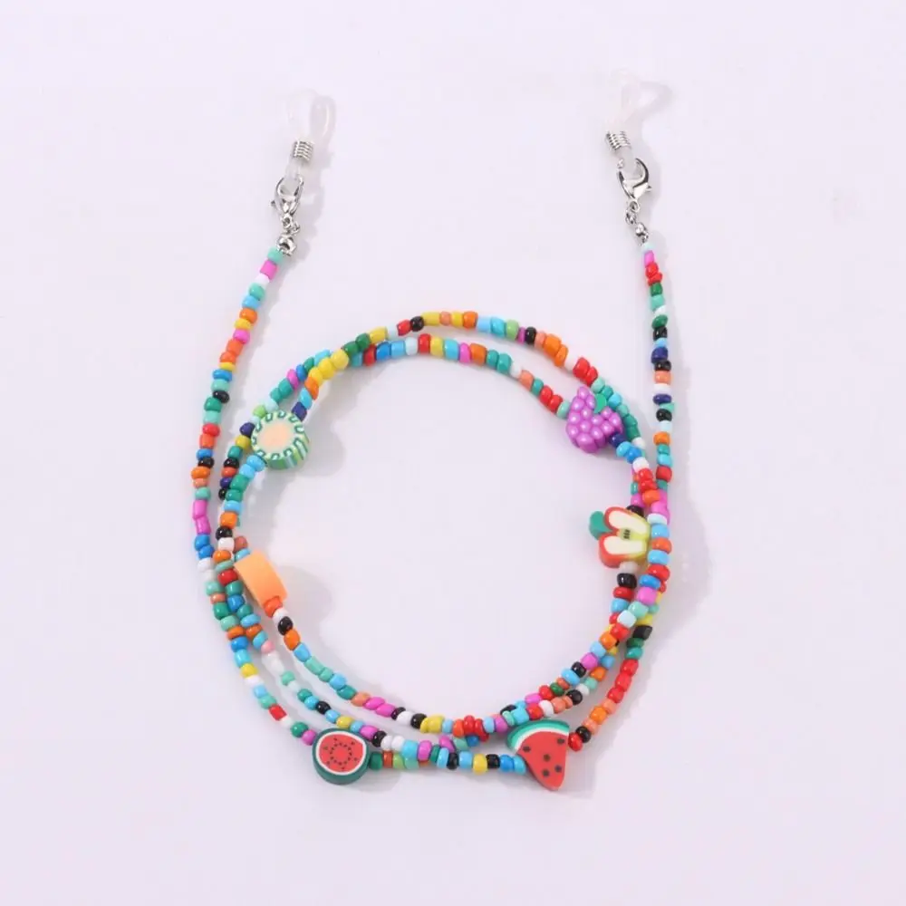 Metal Chain Colorful Bead Glasses Chain Colorful Bohemia Style Sunglasses Chains Neck Strap String Hanging Neck Eyeglass Lanyard