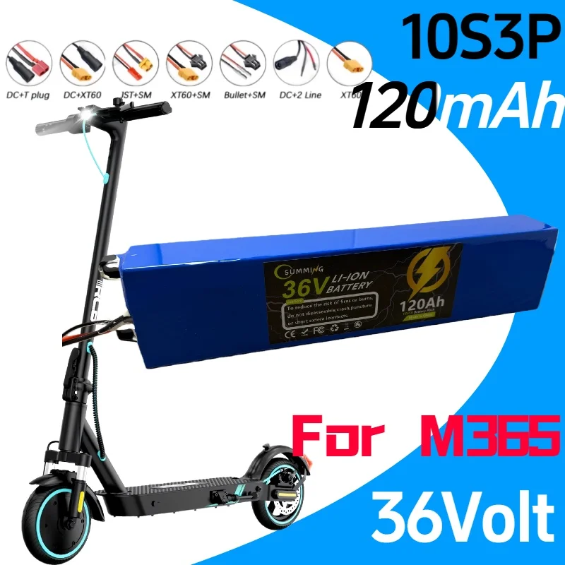 

2025 New 10S3P 36V 100Ah 36v Electric Scooter Battery Pack 36V 120Ah M365 Electric Scooter Battery Scooter+42v 2a Charger