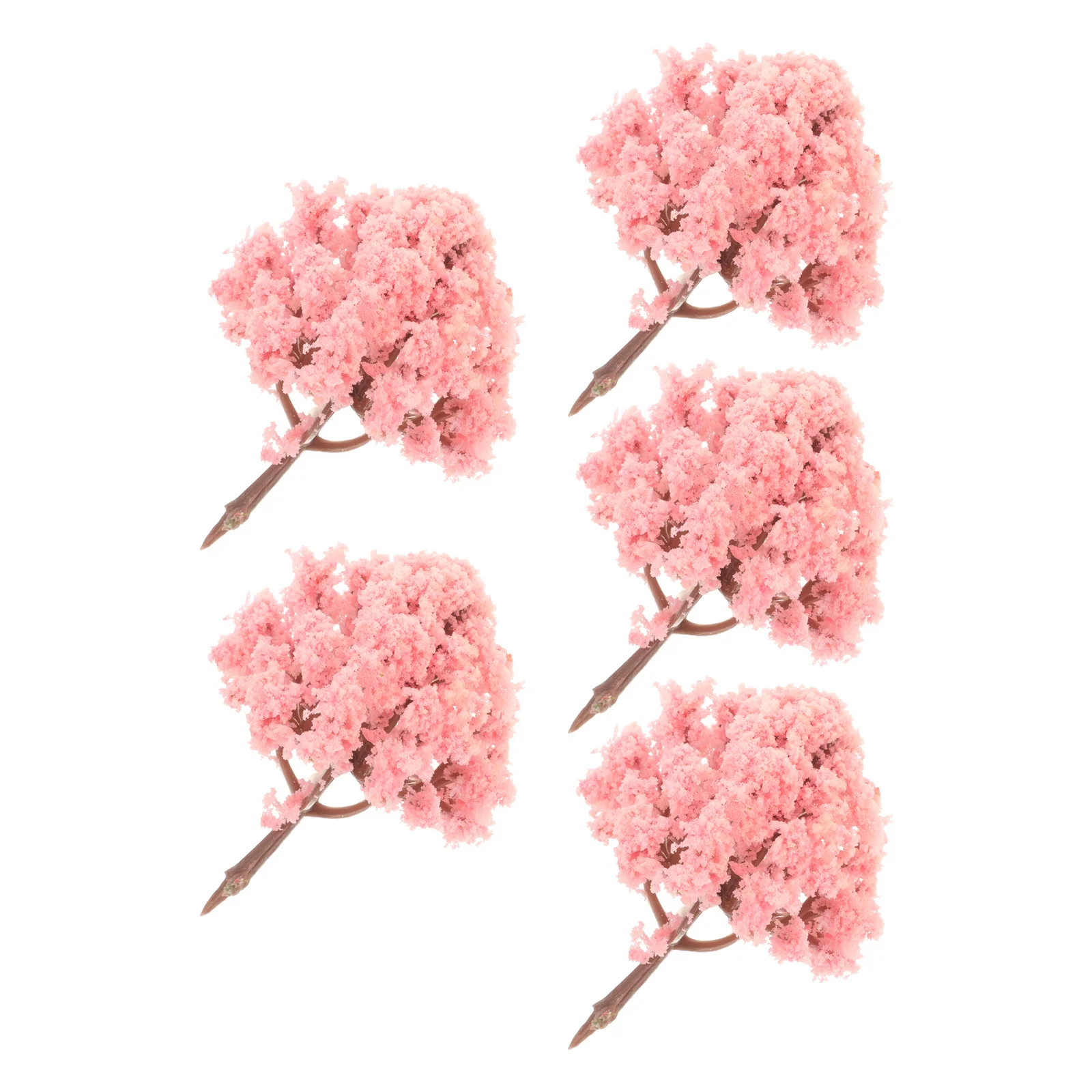 

5Pcs Cherry Blossom Tree Ornaments Miniature Artificial Trees for Micro Landscape Garden Sand Table Decor Mini Tree Adornment