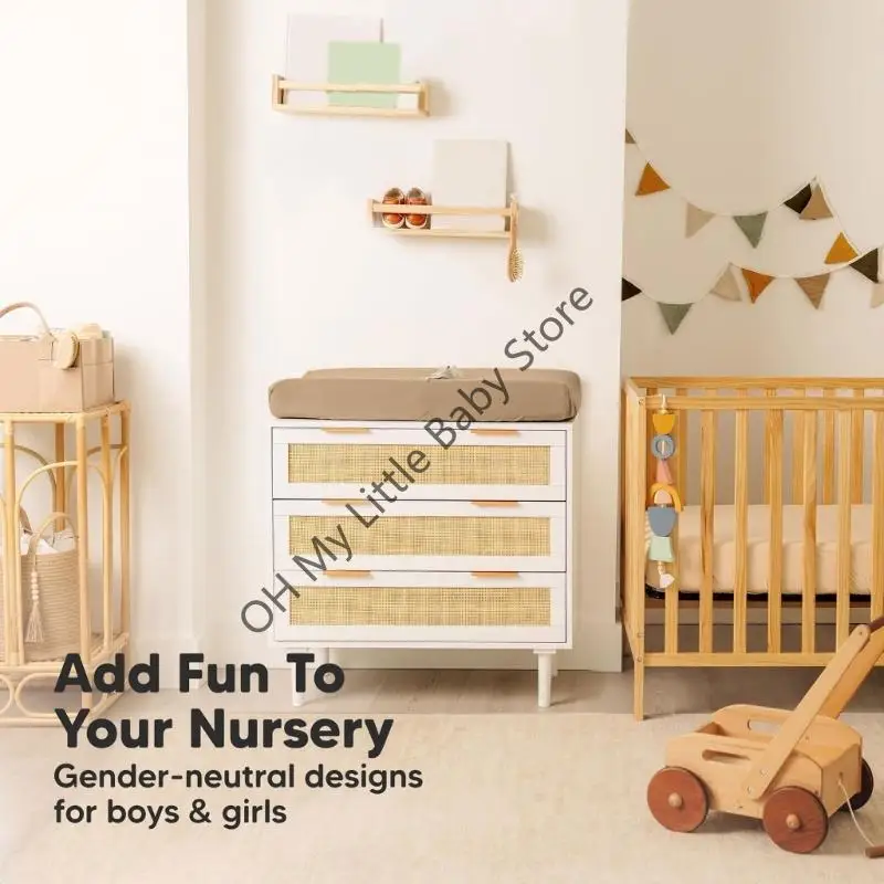 M76C 2 قطعة غطاء وسادة طاولة تغيير الحفاض ناعم وقابل للتنفس مع تصميم مرن سهل التركيب لمغير الحفاضات