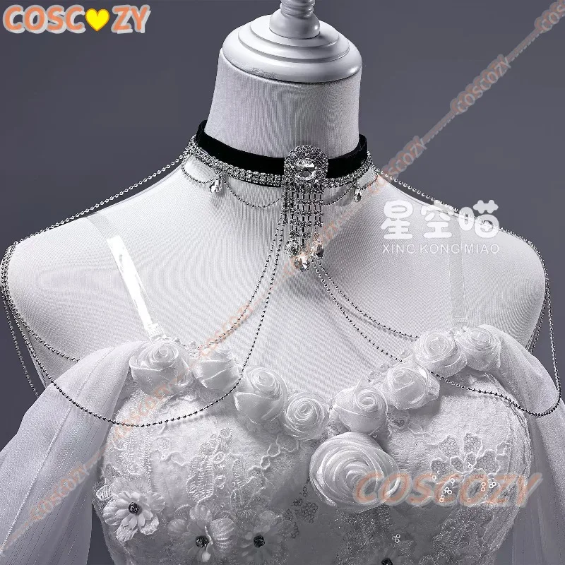 Game Wuthering Waves The Shorekeeper Cosplay Costume Wig Elegant White Wedding Dress Women Halloween Party Gorgeou Uniform Set - view 4