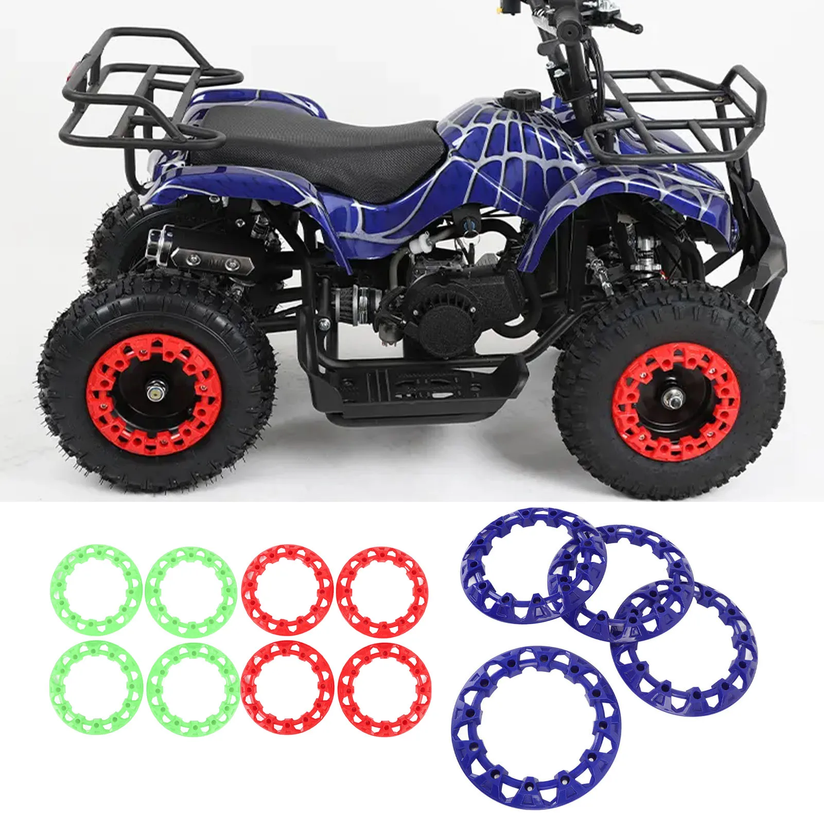 ATV Wheel Hub Trim Exquisite High Toughness  Fit Abrasion Resistant 8 Inch ATV Hubcap Trim Cover for Go Kart
