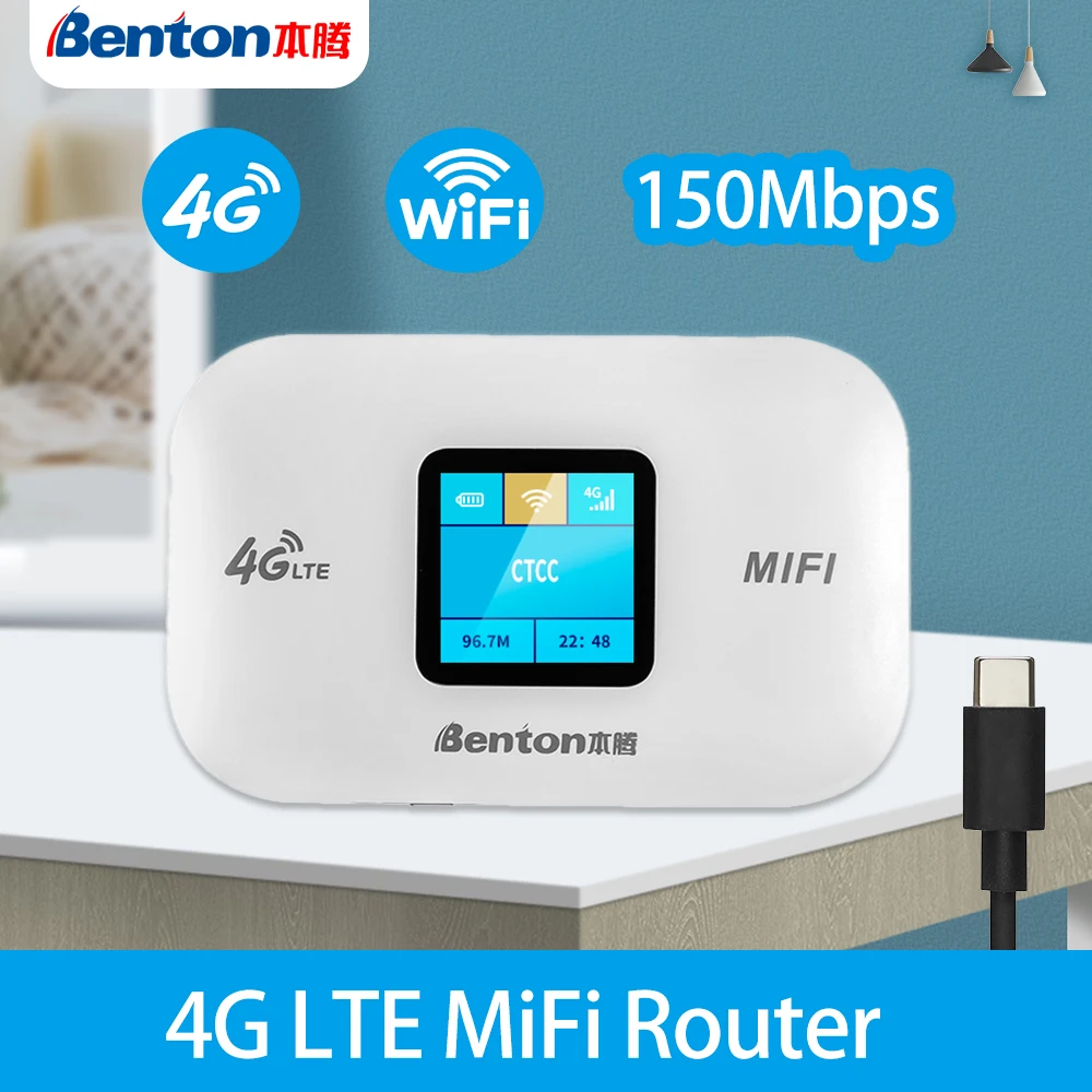 Benton Portable WiFi Router for 3g 4g SIM Card Battery USB Powered MiFi Mobile Repeater 150Mbps 2.4GHz Pocket Hotsport Internet