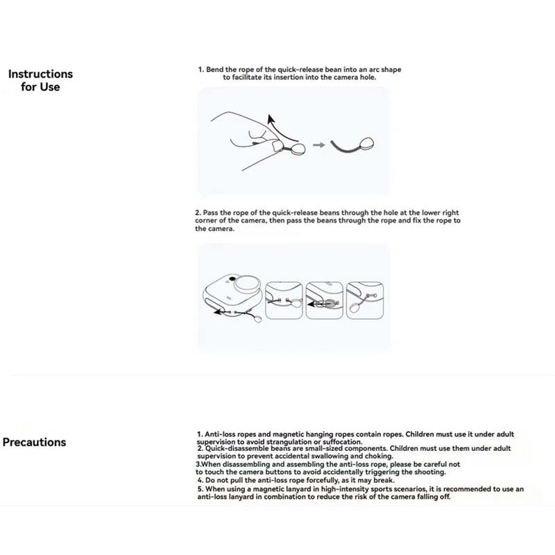 لـ Insta 360 GO Ultra ملحقات حزام كاميرا الحركة سريع الإصدار سلك أمان مضاد للخسارة سلك لـ GO Ultra #2