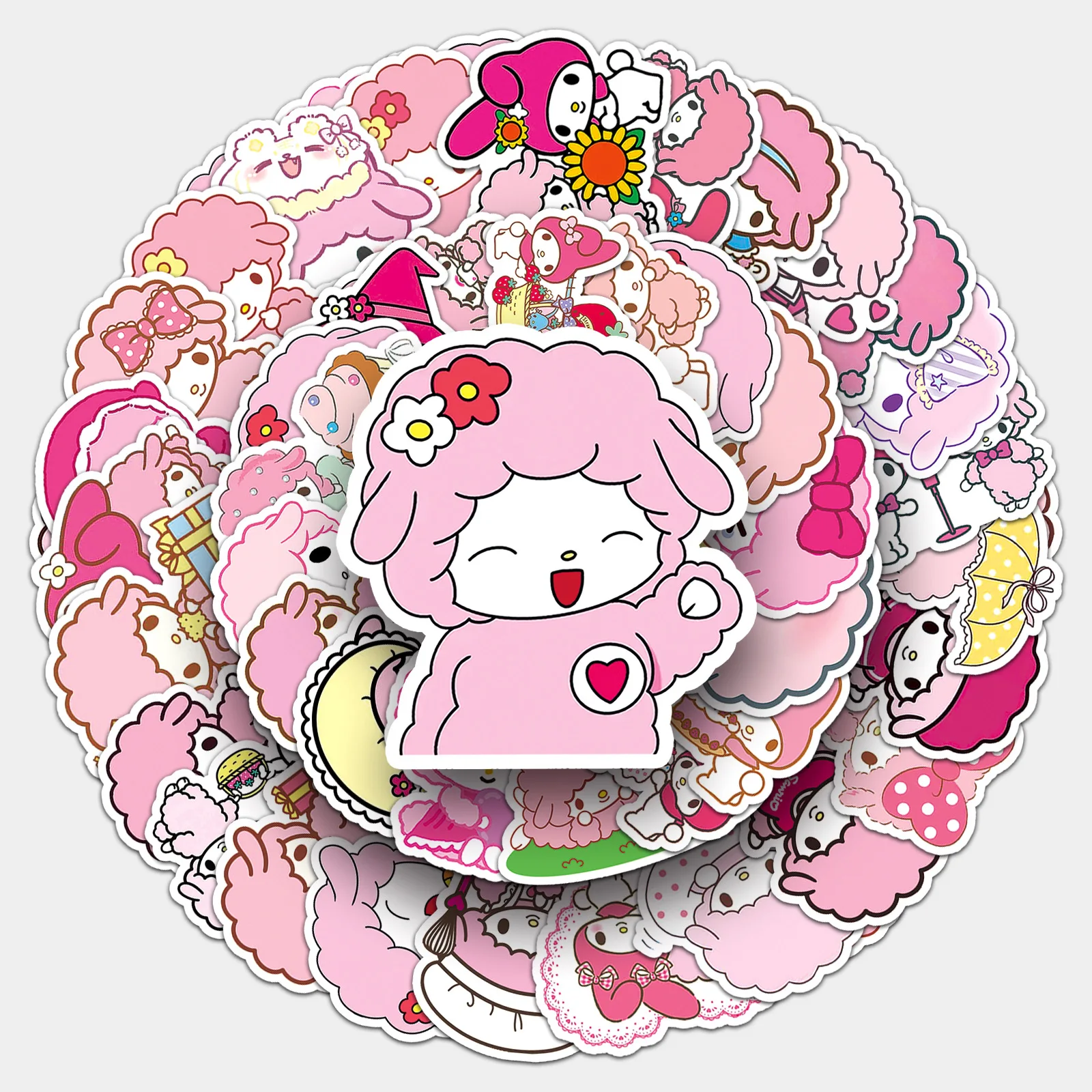 50pcs Sanrio My Sweet Piano Cartoon Graffiti Stickers Suitcase Laptop Waterproof Sticker Decoration Supplies For Kids Toy