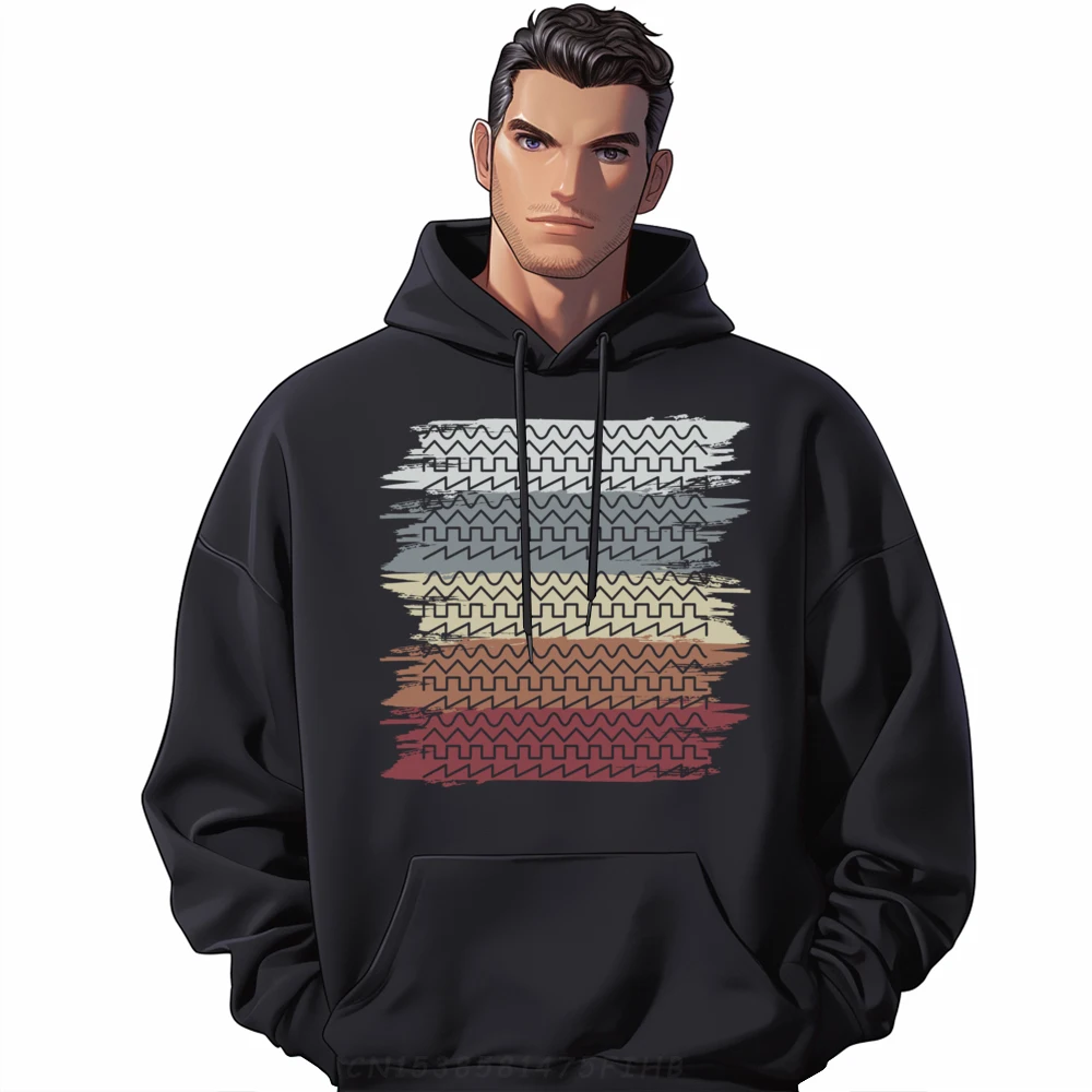 Modular Synthesizer Vintage Techno Analog Waveform Men's Sweatshirts Tops Memorial Day Man Sweatshirts