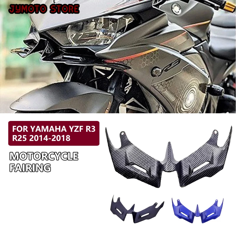 

For Yamaha YZF R3 R25 2014-2018 Motorcycle Fairing Aerodynamic Winglets Front Cover Carbon Fiber Style Motorcycle Wind Wing