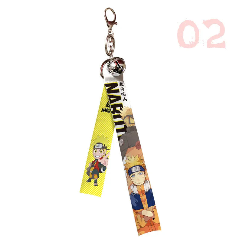 Anime Naruto Keychain Uzumaki Naruto Kakashi Sasuke Cartoon ID Card Lanyard Anti-lost Card Cover Pendant Children Keychain Gifts