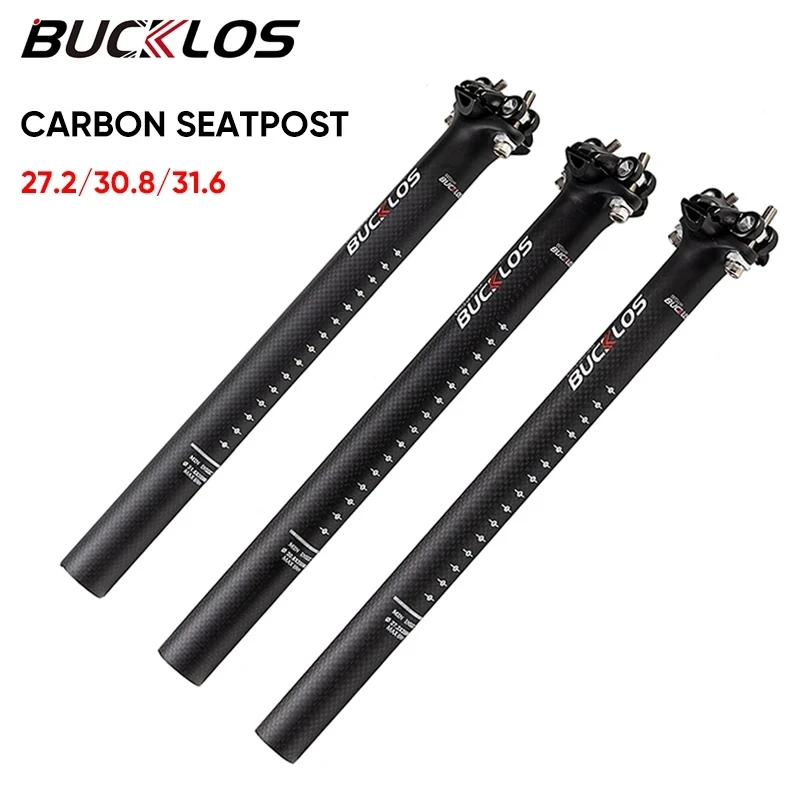 

BUCKLOS Carbon Seatpost 27 2 MTB Bicycle Seatpost 350mm 400mm Bike Carbon Seat Tube Mountain Road Bike Seat Post Canoe Bike Part