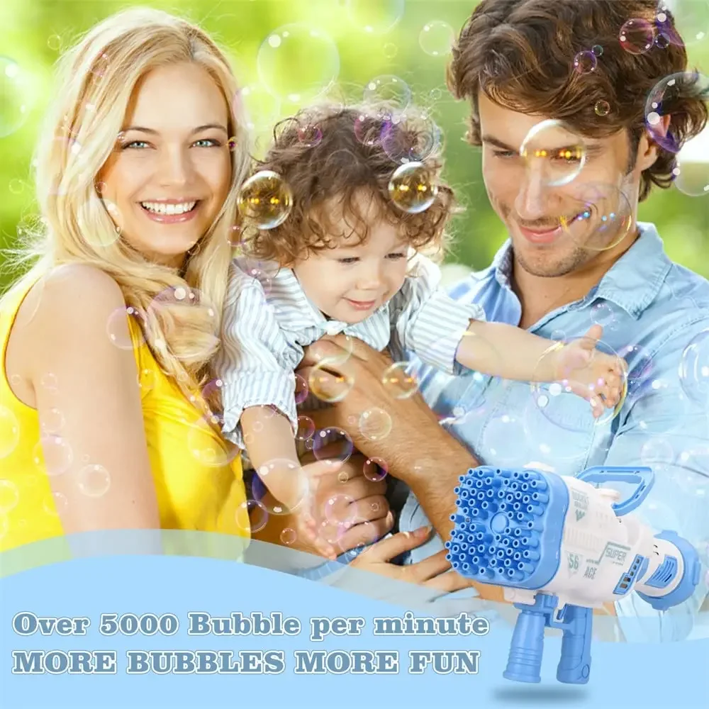 Bazooka Bubble Machine ，2023 Upgrade 68 Holes Rocket With LED Bubble Machine ,Kids Adults Birthday Party Wedding Outdoor Play