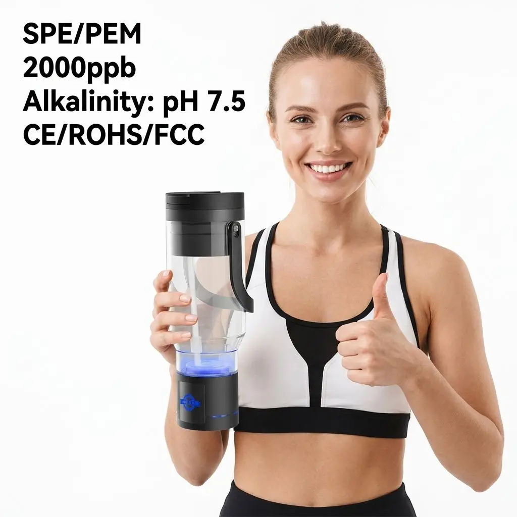

750ml Large Portable Drinking Hydrogen Water Jug 2000PPB SPE PEM For Home Outdoor Daily Use