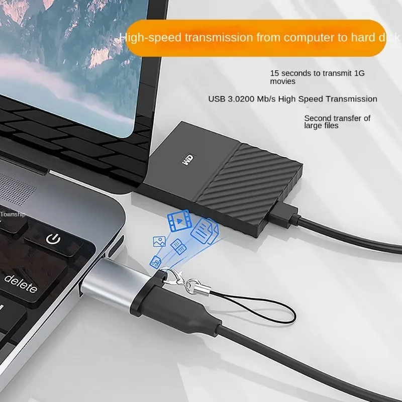 Адаптер USB C «мама» на USB-A «папа» для синхронизации данных — совместим с ноутбуком, ПК, зарядным устройством, Power Bank, Quest Link