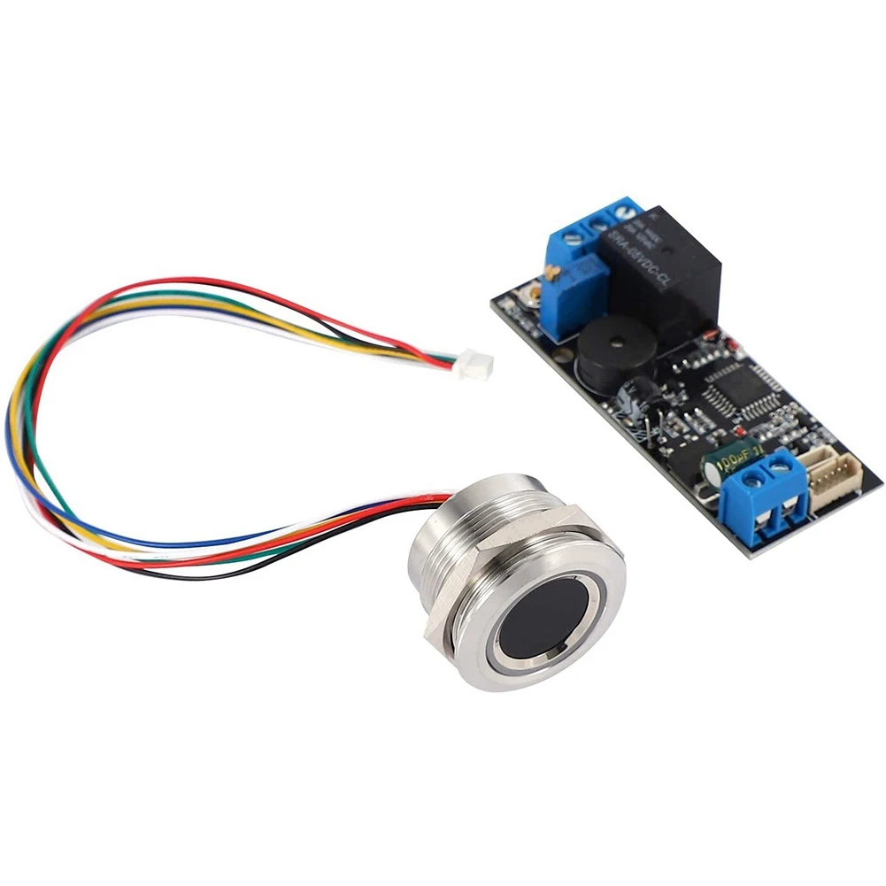 

ABZZ-2X K202 DC12V Маломощная плата управления отпечатками пальцев + модуль отпечатков пальцев R503 Круглый модуль распознавания отпечатков пальцев