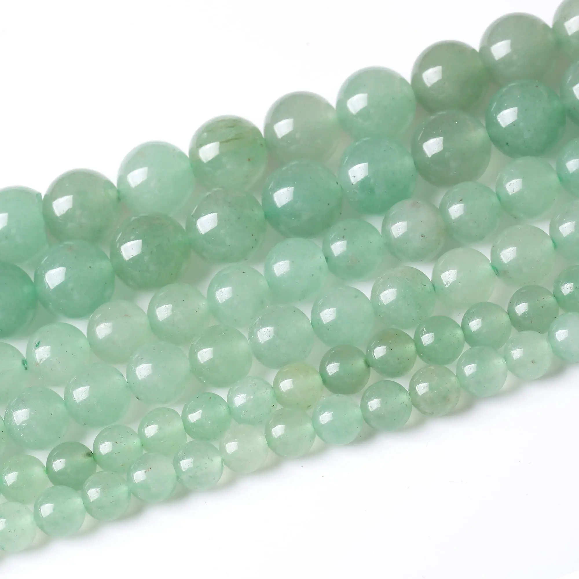 Natursteinperlen, 3–10 mm, grüner Aventurin, rund, lose Distanzperlen für Schmuckherstellung, DIY-Armbänder, Ohrringe, Zubehör