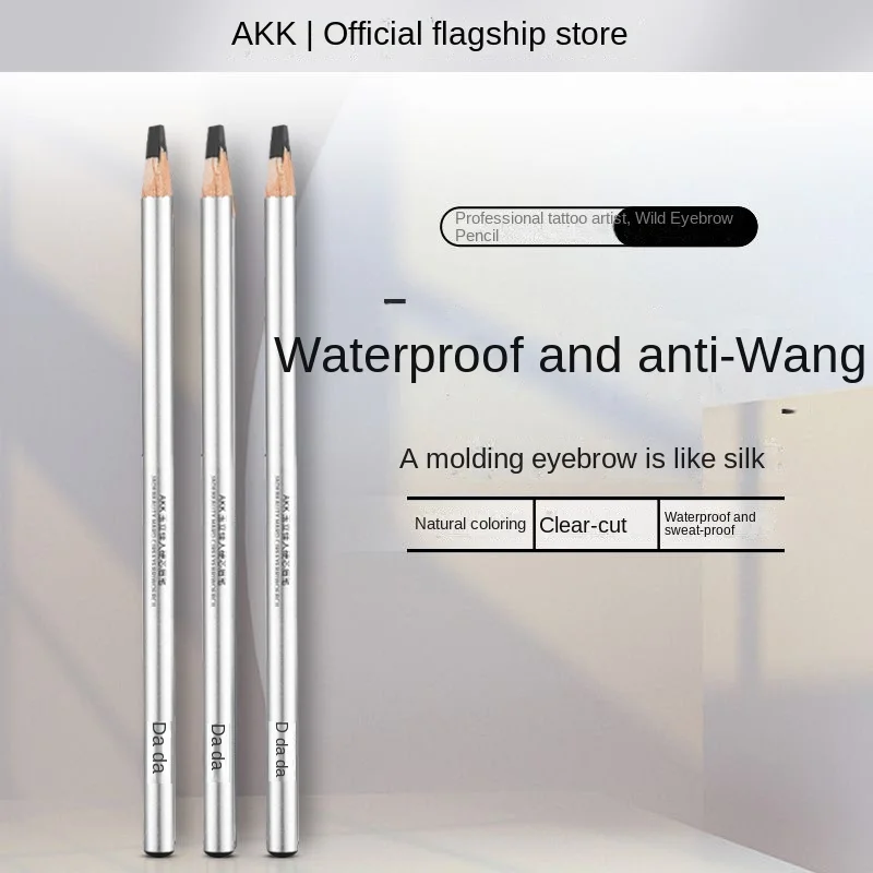 AKK Eyebrow Pen Professional Embroiderer Wild Eyebrow Pen Natural Anti Sweating Long Lasting Non Fading Non Smudging Eyebrow Pen