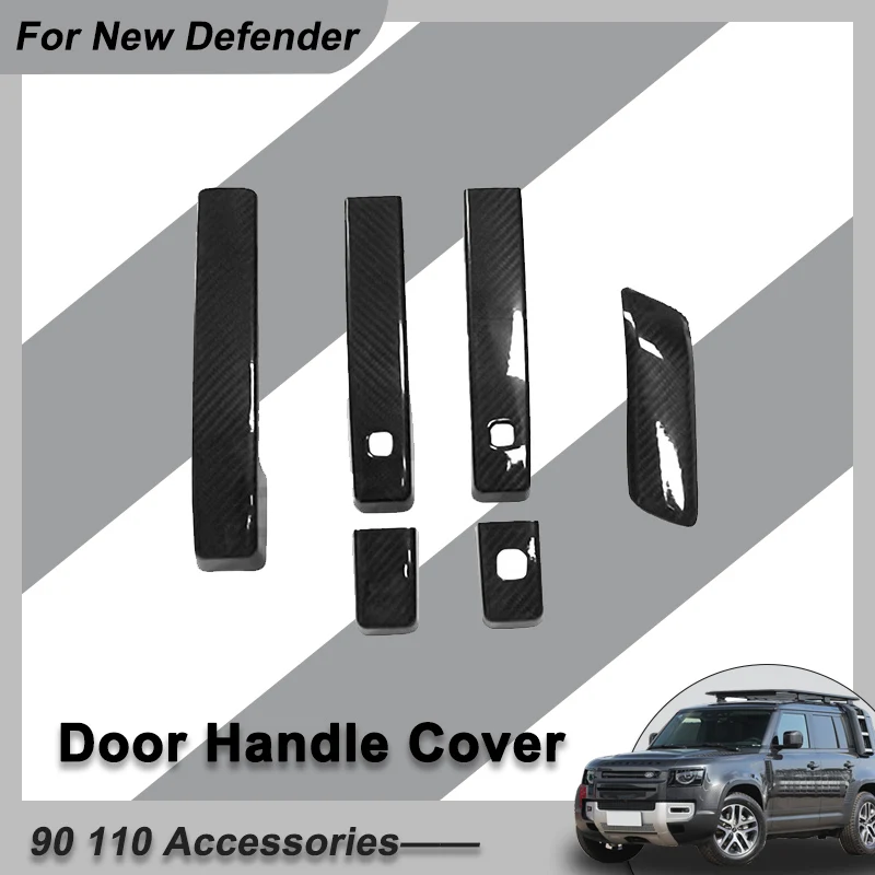 

Car Mirror & Covers Carbon Fiber Door Handle Cover for Land Rover Defender 90 2020-2023 Exterior Accessories Handle Protector