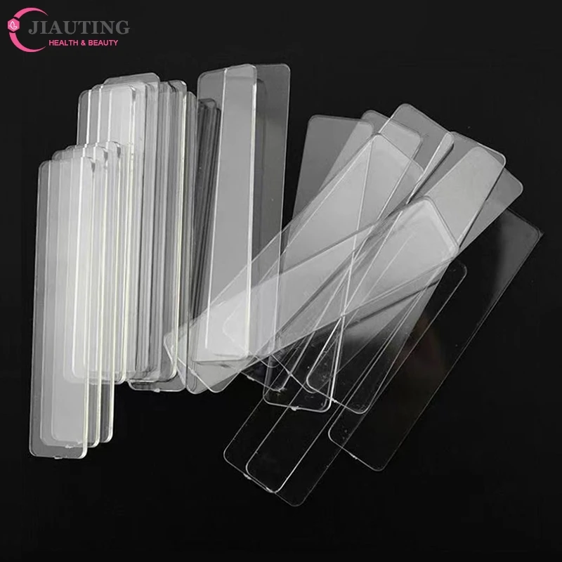 50pcs/pack Transparent Nail Stand Press On Nails Packaging Fake Nails Display Stand Double Sided Tape For Salon Nail Decorations